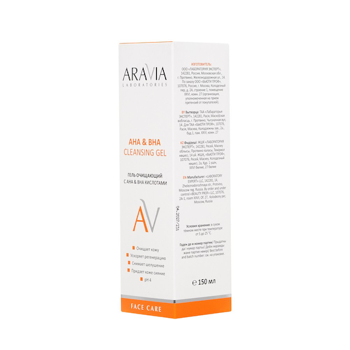 Очищающий гель для лица с кислотами Aravia Laboratories AHA & BHA Cleansing Gel 150мл #1