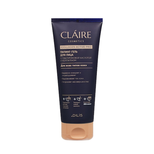 Пилинг - гель для лица с гиалуроновой кислотой и коллагеном Claire Cosmetics Collagen Active Pro 100мл #1