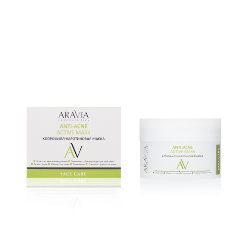 Хлорофилл-каротиновая маска для лица Aravia Laboratories Anti-Acne Active mask 150мл #1