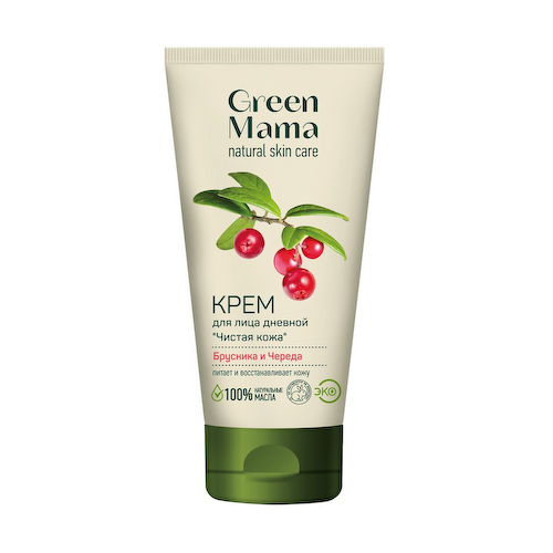 Дневной крем для лица Green Mama " Чистая кожа брусника и череда " 100мл #1