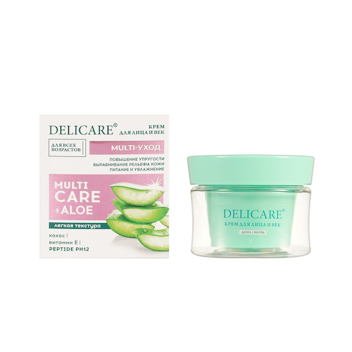 Крем для лица и век Delicare Multicare + Aloe 50мл #1