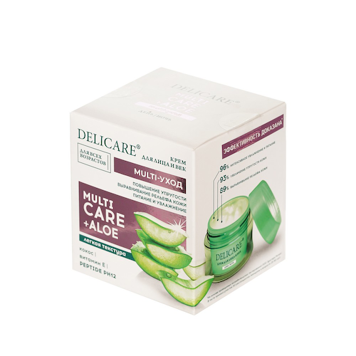 Крем для лица и век Delicare Multicare + Aloe 50мл #1