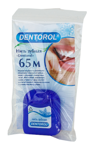 Dentorol Денторол Зубная нить мятная вощеная, 65м #1