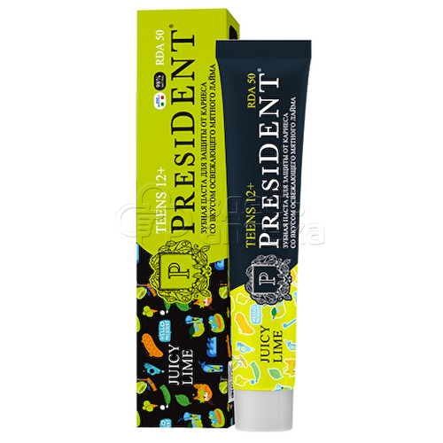Детская зубная паста PRESIDENT TEENS 12+ Juicy Lime (RDA 50) #1