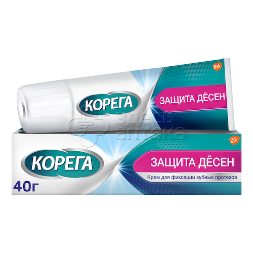 Крем для фиксации зубных протезов Корега защита десен 40г #1