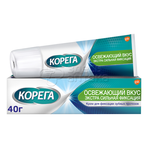 Крем для фиксации зубных протезов Корега освежающий вкус 40г #1