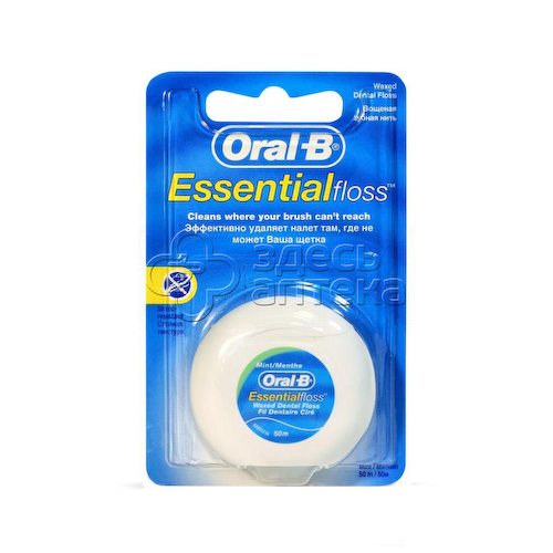Зубная нить Oral-b Essential floss мятная вощеная, 50м #1