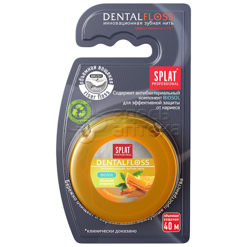 Зубная нить Сплат Объемная Professional DentalFloss с ароматом апельсина и корицы 40 м #1