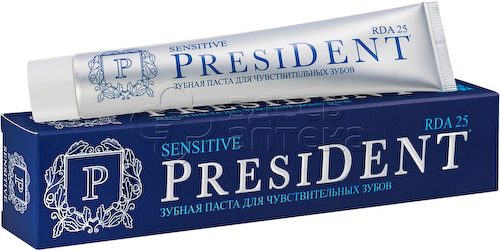 зубная паста PRESIDENT Sensitive (25 RDA), для чувствительных зубов, 100 мл #1