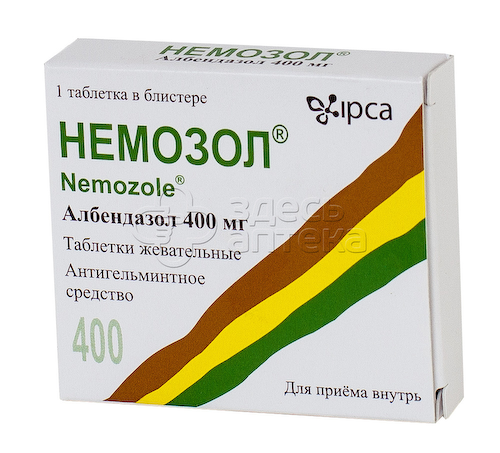 Немозол 400 мг жевательные таблетки, 1 шт #1