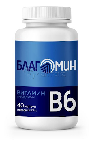Благомин Витамин В6 (пиридоксин 2 мг) 0,25г капсулы, 40 шт #1