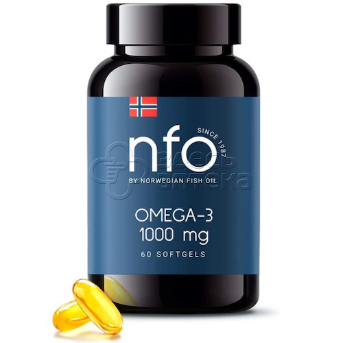 Норвегиан Фиш Оил NFO Омега-3 1000 мг масса 1450 мг капсулы, 60 шт #1