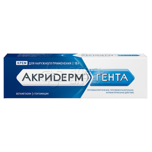 Акридерм Гента 0,05% + 0,1% крем для наружного применения туба, 15г #1