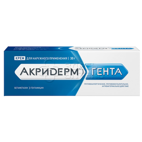 Акридерм Гента 0,05% + 0,1% крем для наружного применения туба, 30г #1