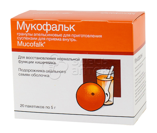 Мукофальк гранулы апельсиновые для приготовления суспензии для приёма внутрь 5г, 20 пакетиков #1