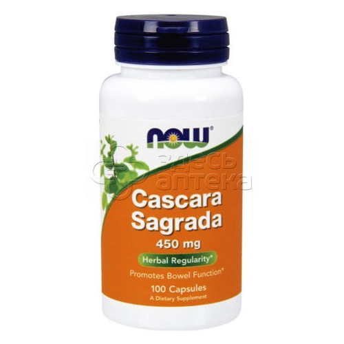 Now Cascara Sagrada Каскара Саграда 450мг, 100 капсул #1