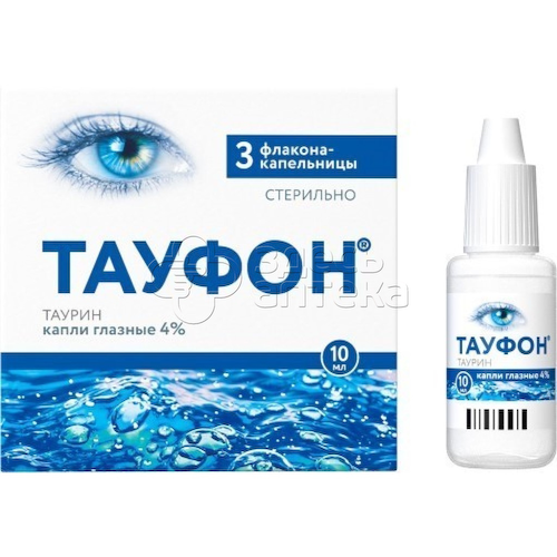 Тауфон капли глазн. 4% 10мл фл.-кап, 3 шт #1