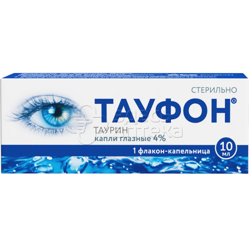 Тауфон капли глазные 4% пластиковый флакон - капельница, 10 мл #1