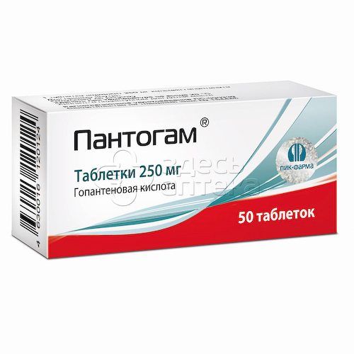 Пантогам 250 мг таблетки, 50 шт #1