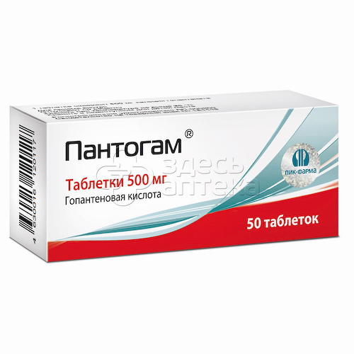 Пантогам 500 мг таблетки, 50 шт #1