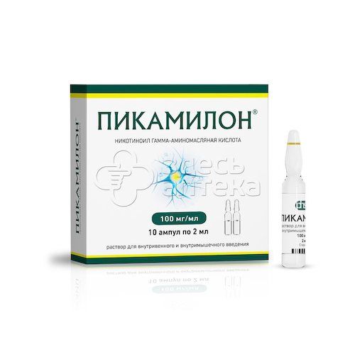 Пикамилон 100 мг/мл раствор для внутривенного и внутримышечного введения 2 мл ампулы, 10 шт #1