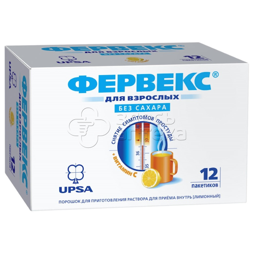 Фервекс пор д/р-ра для приема внутрь б/сахара пак.(лимонный) 500мг+25мг+200мг N12 #1