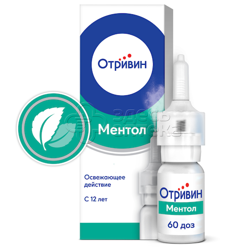 Отривин 0.1% эвкалипт-ментол спрей назальный дозированный флакон, 10мл #1