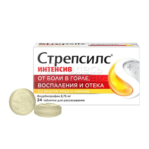 Стрепсилс Интенсив 24 таблетки для рассасывания мед-лимон #1