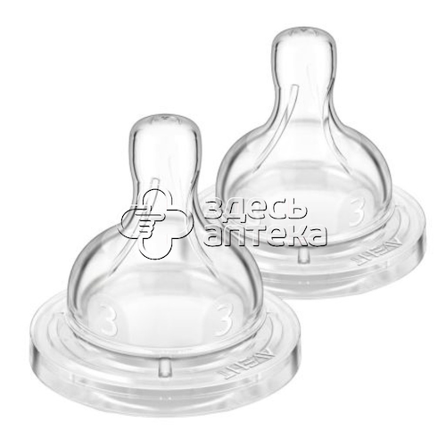 Авент Соска силиконовая Anti-Colic средний поток с 3 мес, 2 шт #1
