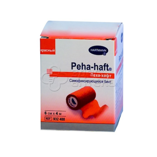 Бинт эластичный Peha-haft когезивный фиксирующий 6см х 4м красный (932488) #1