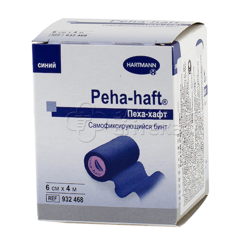 Бинт эластичный Peha-haft когезивный фиксирующий 6см х 4м синий (932468) #1
