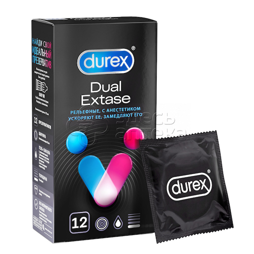 Презервативы Дюрекс Dual Extase, 12 шт #1