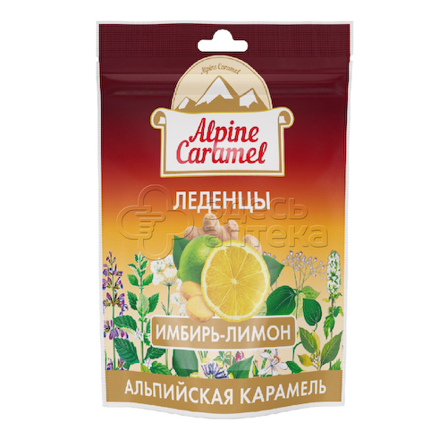 Alpine Caramel Альпийская Карамель леденцы Имбирь-Лимон 75г #1