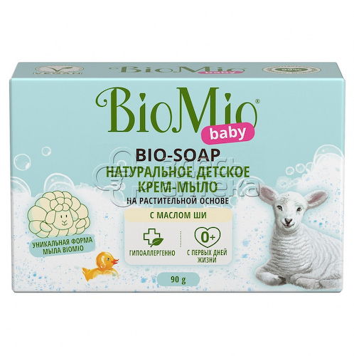 Детское туалетное крем-мыло BioMio с маслом Ши с первых дней жизни 90 г #1