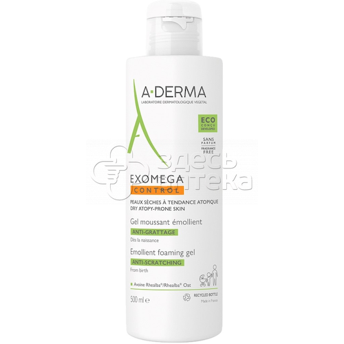 A-derma А-дерма Exomega Control смягчающий пенящийся гель для сухой кожи, 500мл #1