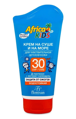 Африка Кидс крем д/защиты от солнца на суше  и на море д/чувст. кожи SPF30 150мл #1