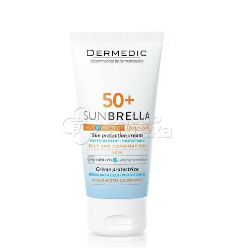 Дермедик Санбреллa Солнцезащитный крем SPF 50+ для жирной кожи и комбинированной кожи 50мл #1