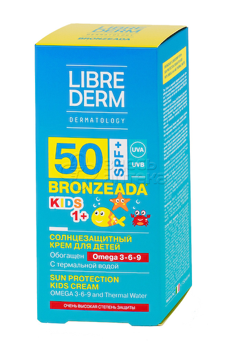 Либридерм БРОНЗИАДА (Librederm BRONZEADA) крем солнцезащитный  для детей SPF50 с Омега3-6-9 и термальной водой туба, 150 мл #1