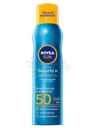 Нивея Сан солнцезащитный сухой спрей &quot;Защита и легкость&quot; SPF50 флакон, 200 мл #1
