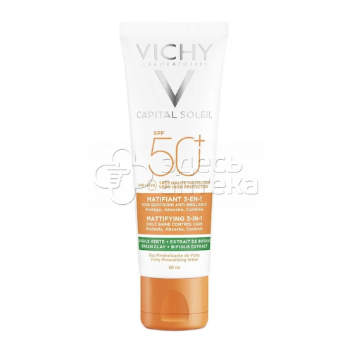 Виши Капиталь Солей Матирующий уход для проблемной кожи 3-в-1 SPF 50+, 50мл #1
