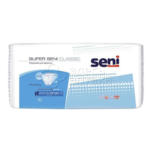 Подгузники для взрослых Super Seni Classic Супер Сени Классик XL (130-170см), 30 штук #1
