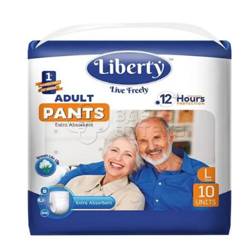 Подгузники-трусики для взрослых Liberty Premium размер L (объем талии 75-140 см), 10 шт #1