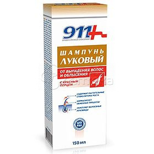 911 – Шампунь Луковый с красным перцем от выпадения волос и облысения, 150 мл #1