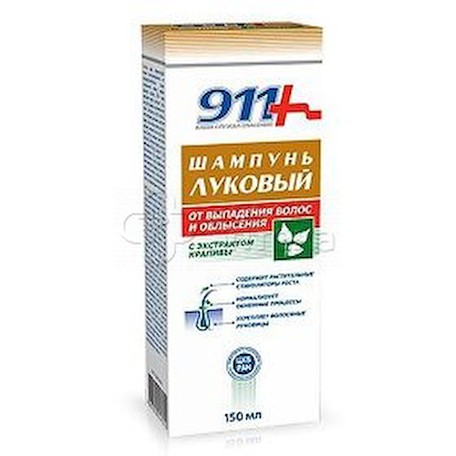 911 – Шампунь Луковый с экстрактом крапивы от выпадения волос и облысения, 150 мл #1