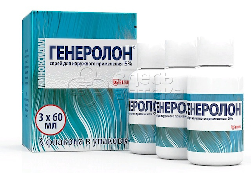 Генеролон спрей для наружного применения 5%, флакон 60 мл 3 шт #1