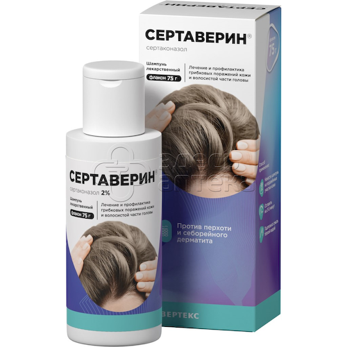 Сертаверин шамп. лекарственный 2% фл. 75г #1