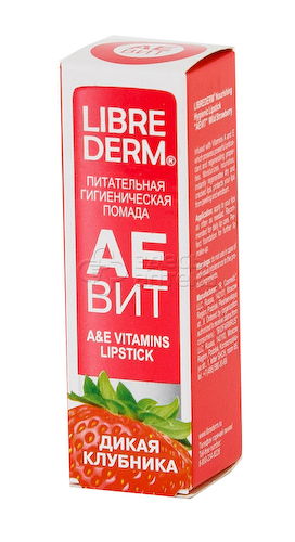 Либридерм Аевит помада гигиеническая питательная дикая клубника, 4 г #1