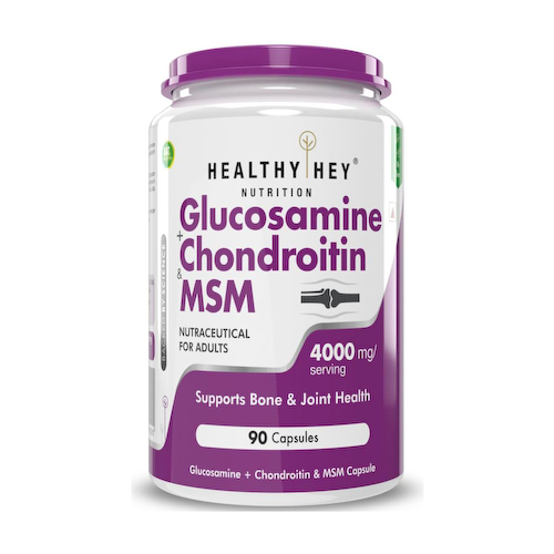 Глюкозамин + Хондроитин + МСМ (90 кап, 4000 мг), Glucosamine + Chondroitin &amp; MSM, произв. HealthyHey #1