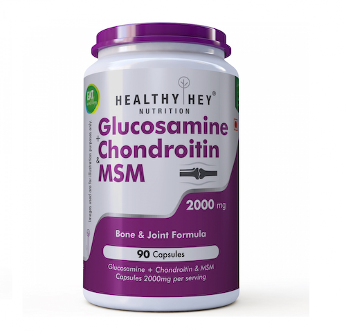 Глюкозамин + Хондроитин + МСМ (90 кап, 2000 мг), Glucosamine + Chondroitin &amp; MSM, произв. HealthyHey #1