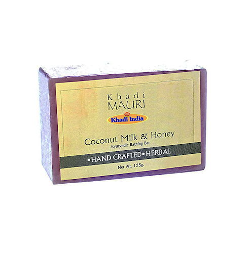Мыло ручной работы с Молочком кокоса и Мёдом (125 г), Coconut Milk &amp; Honey Soap, произв. Khadi Mauri #1
